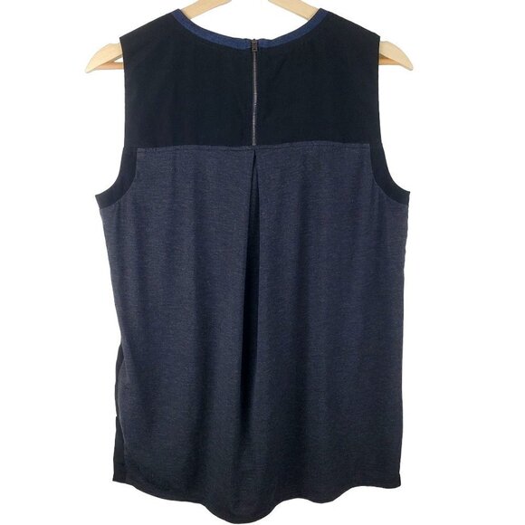 Athleta Shirt Womens Medium‎ Sleeveless Blue Black Lyocell blend Mixed Media - Picture 2 of 7